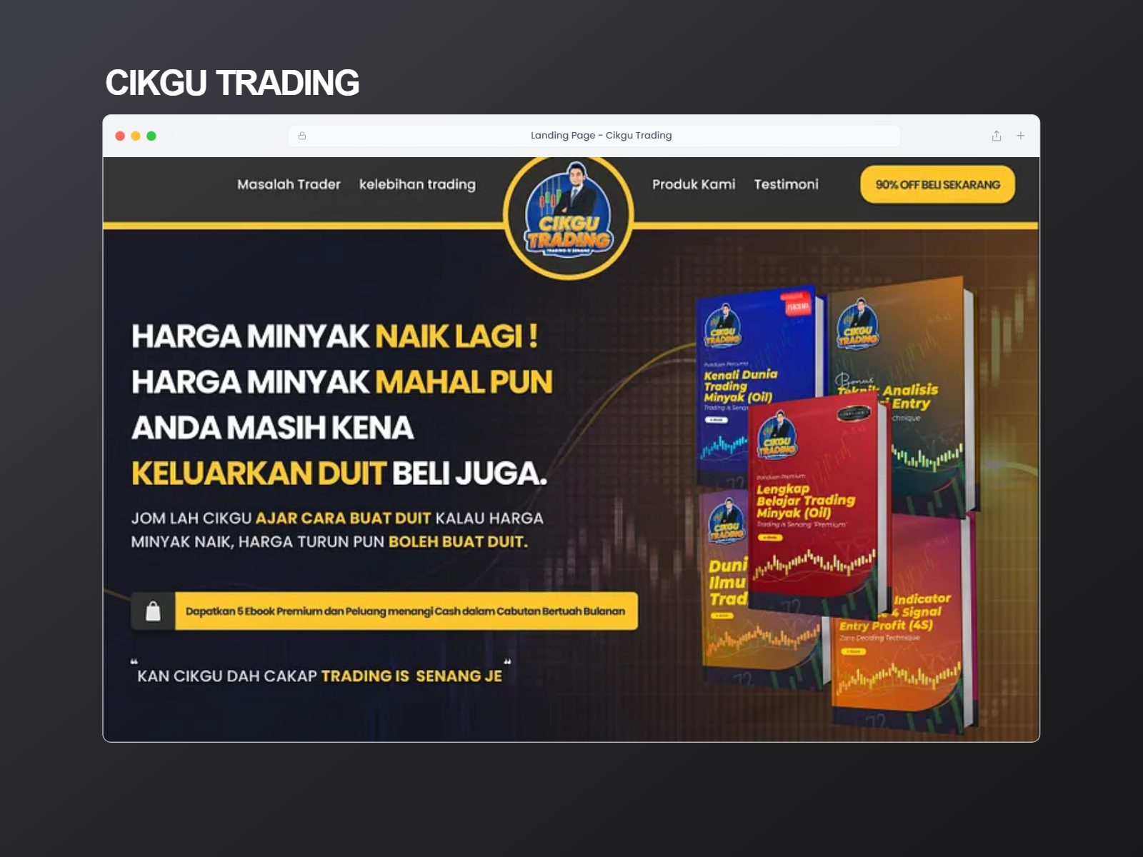 Cikgu Trading landing page cover